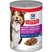 Hill&#39;s Science Diet Adult 7+ Savory Stew with Beef &amp; Vegetables Dog Food 12.8 oz. I028782
