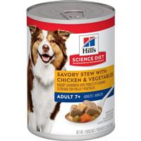 Hill&#39;s Science Diet Adult 7+ Savory Stew with Chicken &amp; Vegetables Dog Food 12.8 oz. I028783