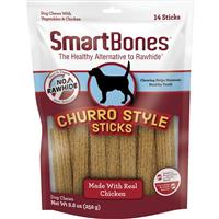 SmartBones Churro Style Sticks Chicken Flavor Dog Treats 14 count  I029143