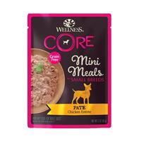 Wellness CORE Grain Free Mini Meals for Small Breeds Pate Chicken Entree 3 oz. Pouch I029274