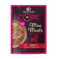 Wellness CORE Grain Free Mini Meals for Small Breeds Pate Beef &amp; Chicken Dinner 3 oz. Pouch I029275
