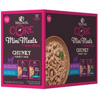 Wellness CORE Grain Free Mini Meals for Small Breed Chunky Variety Pack I029281