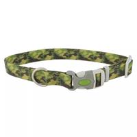 Coastal Water &amp; Woods Waterproof Adjustable Dog Collar Green Camo 1&quot; I029286