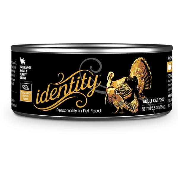 Identity 95% Free-Range Quail &amp; Turkey Recipe Adult Cat Food 5.5 oz. I029895