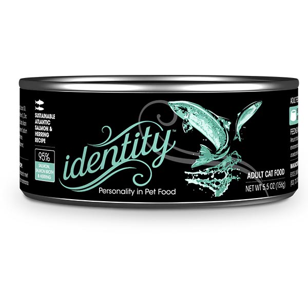 Identity 95% Sustainable Atlantic Salmon &amp; Herring Recipe Adult Cat Food 5.5 oz I029896