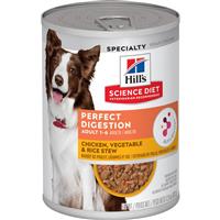 Hills Science Diet Adult Perfect Digestion Chicken, Vegetable &amp; Rice Stew Dog Food 12.8 oz. I030067