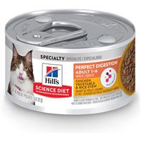 Hills Science Diet Adult Perfect Digestion Chicken, Vegetable &amp; Rice Stew Cat Food 2.9 oz. I030078