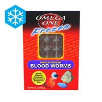 Omega One Frozen Blood Worms Fish Food 3.5 oz
