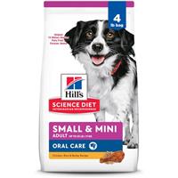 Hills Science Diet Adult Oral Care Small &amp; Mini Chicken, Rice &amp; Barley Recipe Dog Food 4 lbs. I030572