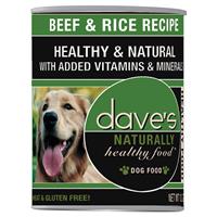 Dave’s Naturally Healthy Food Beef &amp; Rice Recipe Can Food for Dogs 13.2 oz. I030618