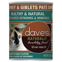 Dave’s Grain-Free Naturally Healthy Food Turkey &amp; Giblets Dinner Can Food for Cats 12.5 oz I030735