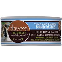 Dave’s Grain-Free Naturally Healthy Food Tuna &amp; Salmon Dinner in Aspic Can Food for Cats 5.5 oz. I030737