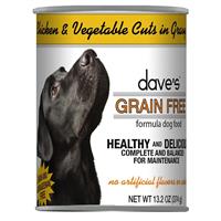 Dave’s Grain-Free Chicken &amp; Vegetable Cuts in Gravy Can Food for Dogs 13.2 oz. I030741