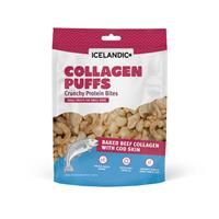 Icelandic+ Collagen Puffs Crunchy Protein Bites Baked Beef Collagen with Cod Skin Dog Treats