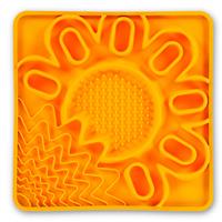 Messy Mutts Framed Interactive Silicone Multi-Surface Lick Mat Orange 10&quot; X 10&quot;