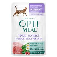 Optimeal Beef &amp; Rabbit in Savory Sauce Wet Cat Food, 3-oz pouch I031591