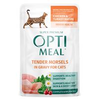 Optimeal Chicken &amp; Turkey in Savory Sauce Wet Cat Food, 3-oz pouch I031592