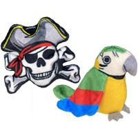 Multipet Margaritaville Pirate Skull &amp; Parrot Cat Toy 2pk I031975