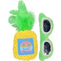 Multipet Margaritaville Sunglasses &amp; Pineapple Cat Toy 2pk I031980