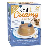 Catit Creamy Cups  Tuna &amp; Chicken Mousse with Blueberry 4pk I032243