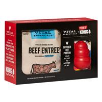 Vital Essentials Freeze-Dried Raw Beef Entr&#233;e Dog Food Mini Nibs 14 oz + Free KONG