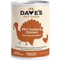 Dave&#39;s 95% Premium Meats Turkey &amp; Chicken For Dogs 12.5 oz