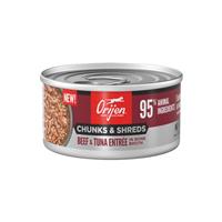 ORIJEN Chunks &amp; Shreds Beef &amp; Tuna Entree in Bone Broth for Cats 3oz. I032983