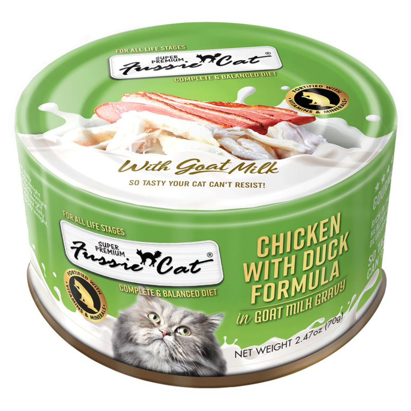 Fussie Cat Super Premium Chicken with Duck in Goat Milk Gravy 2.47 oz. I033310