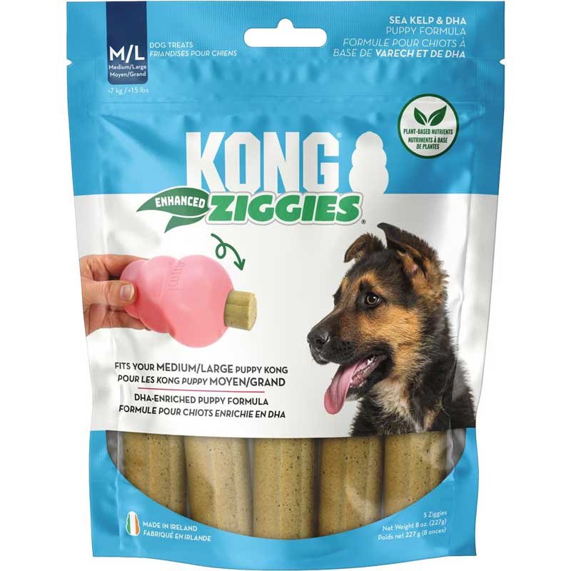 KONG Ziggies Dental Chews Puppy Medium/Large 8oz I033402