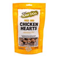 OC Raw Freeze-Dried Chicken Hearts Dog Treats 4oz Bag I028396