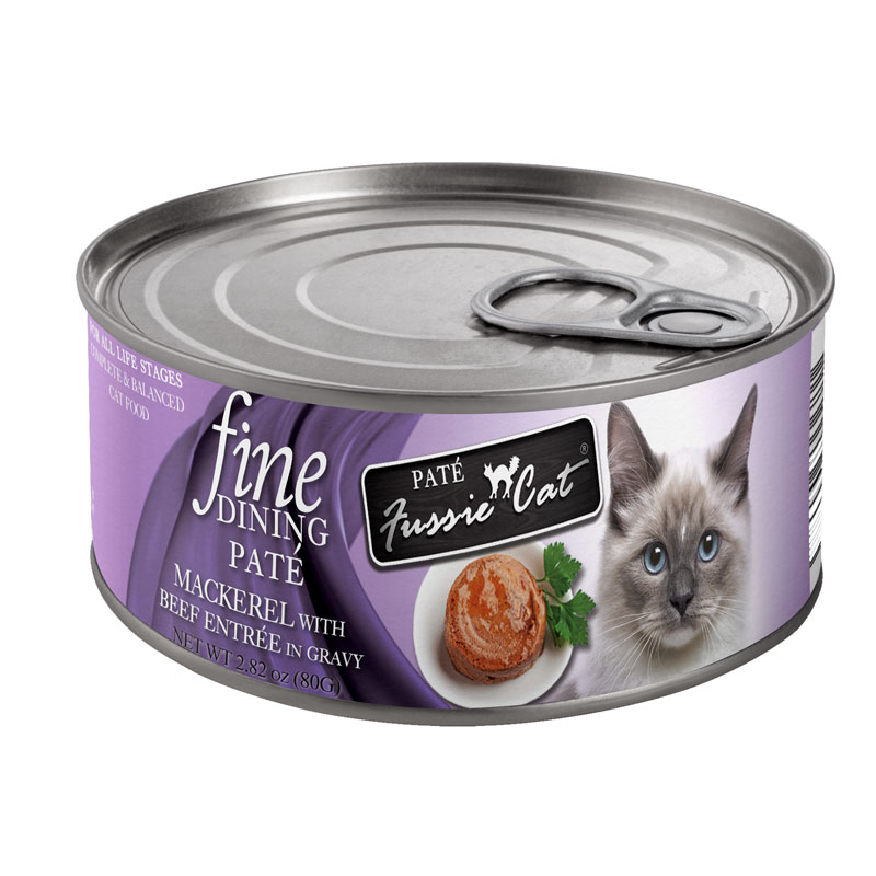 Fussie Cat Fine Dining Mackerel &amp; Beef Pate 2.8oz I029563