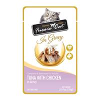 Fussie Cat Premium Pouches Tuna with Chicken in Gravy 2.47oz I031315