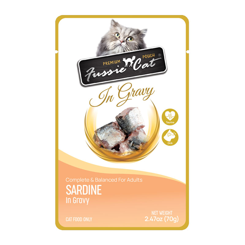 Fussie Cat Premium Pouches Sardine in Gravy 2.47oz I031316