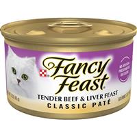 Fancy Feast Classic Paté Tender Beef and Liver Gourmet Cat Food 3oz 79528