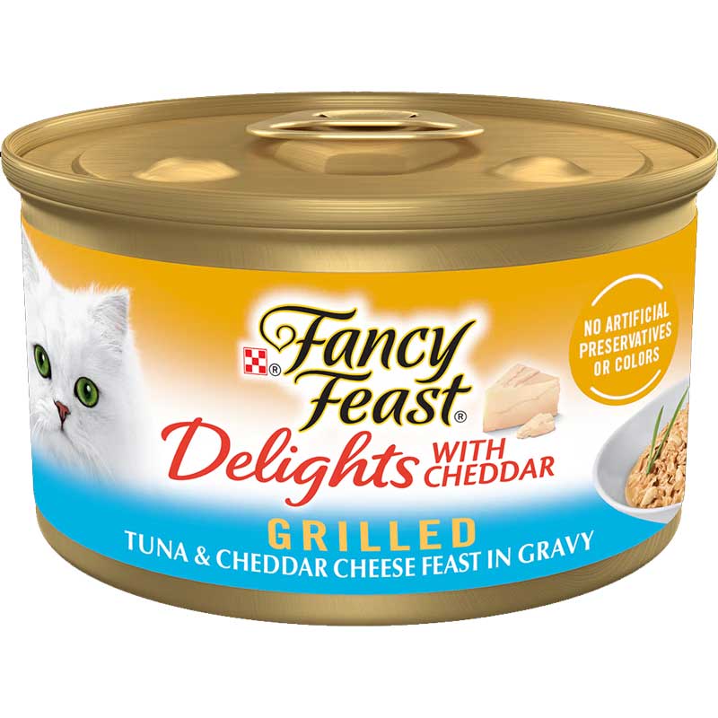 Fancy Feast Delights with Cheddar Grilled Tuna and Cheddar Cheese Cat Food 3oz 98912