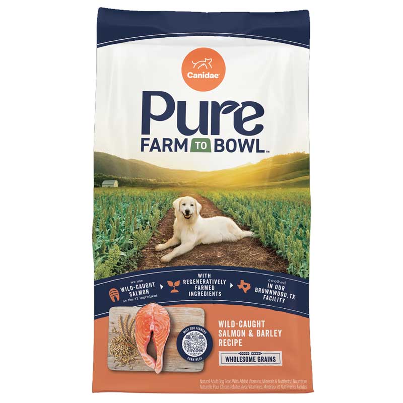 CANIDAE Pure Farm to Bowl Grain Free Wild-Caught Real Salmon &amp; Barley Recipe Dry Dog Food I030775