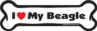 I Love My Beagle Dog Bone Magnet 7" 19050060