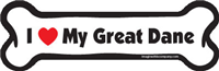 I Love My Great Dane Dog Bone Magnet 7" 19050295