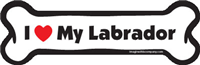 I Love My Labrador Dog Bone Magnet 7" 19050357