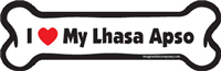 I Love My Lhasa Apso Dog Bone Magnet 7" 19050360
