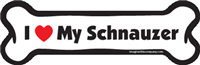 I Love My Schnauzer Dog Bone Magnet 7" 19050480