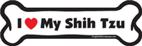 I Love My Shih Tzu Dog Bone Magnet 7" 19050500