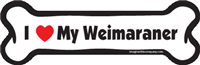 I Love My Weimaraner Dog Bone Magnet 7" 19050540
