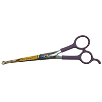 Aaronco Straight Scissors With Safety Tip & Purple Comfort Grip Handles 7" 28065b