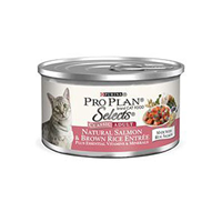 Purina Pro Plan ® Selects ® Natural Salmon and Brown Rice Entrée for Adult Cats 3 oz. 98565