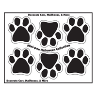 Mini Paw Magnets Set of 6 Black 290541
