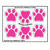 Mini Paw Magnets Set of 6 Pink 290542