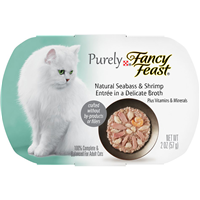 Fancy Feast Natural Seabass & Shrimp Wet Cat Food in Broth  98638