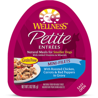Petite Entrees Mini-Filets Roasted Chicken, Carrots & Red Peppers in Gravy Dog Food 3oz Can I007357