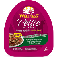 Petite Entrees Mini-Filets Roasted Chicken, Beef, Carrots & Green Beans in Gravy Dog Food 3oz Tub I007360